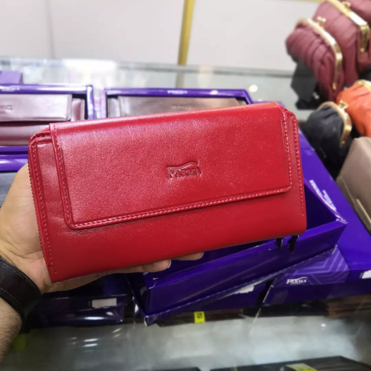 خرید کیف زنانه دو زیپ چرم گاوی پارما