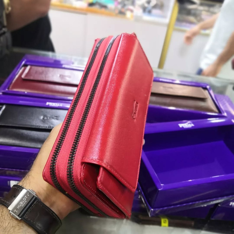 خرید کیف زنانه دو زیپ چرم گاوی پارما