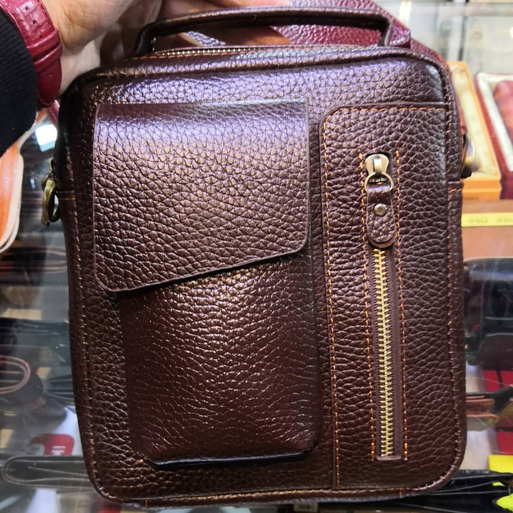 خرید کیف دوشی چرم گاوی موبایلی