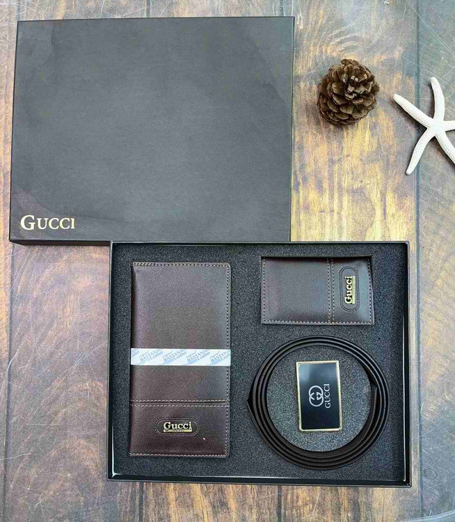 خرید ست کیف پول کتی مردانه چرم مصنوعی گوچی اعلا