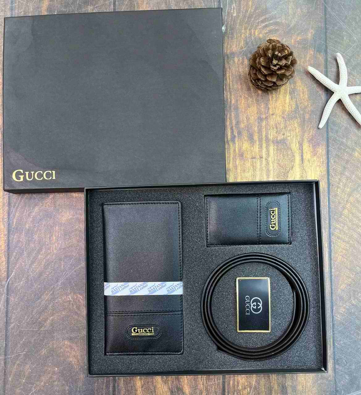خرید ست کیف پول کتی مردانه چرم مصنوعی گوچی اعلا