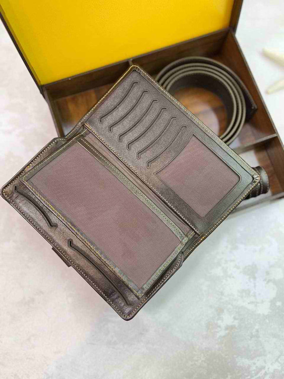 خرید ست چرم گاوی مردانه دو تیکه کمربند و کیف کتی چرم فراگاما