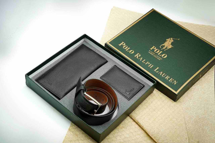 خرید ست کیف پول مردانه 3تیکه چرم مصنوعی polo