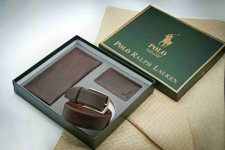 خرید ست کیف پول مردانه 3تیکه چرم مصنوعی polo