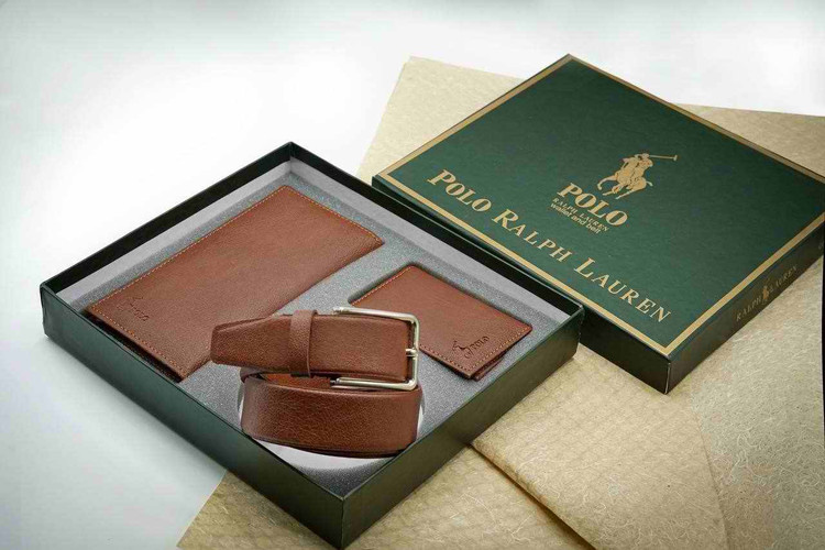 خرید ست کیف پول مردانه 3تیکه چرم مصنوعی polo