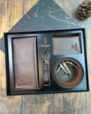 خرید ست کیف پول مردانه 4تیکه چرم گاوی طبیعی برند اوکارو با بسته بندی هاردباکس