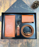 خرید ست کیف پول مردانه 4تیکه چرم گاوی طبیعی برند اوکارو با بسته بندی هاردباکس