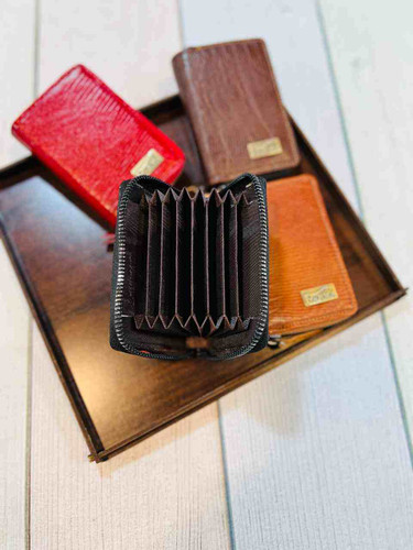 خرید جاکارتی چرم گاوی طبیعی دور زیپ کرو