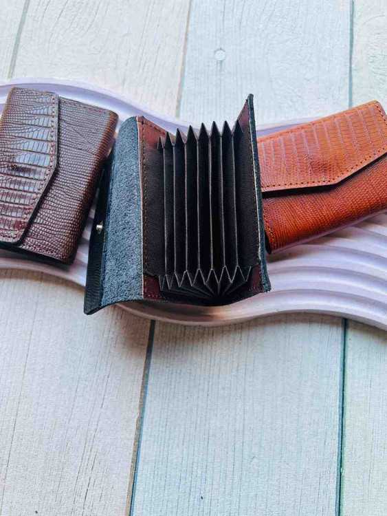 خرید جاکارتی چرم گاوی طبیعی اکاردوئی لزارد