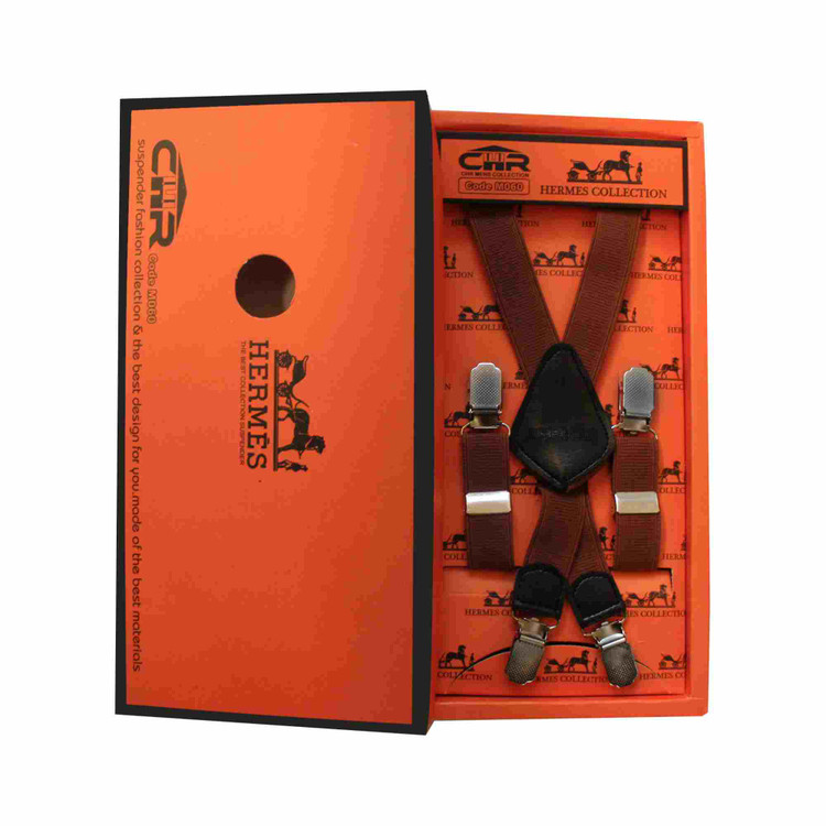 خرید ساسبند بند چرم گاوی 4گیره گیره استیل اعلا کش فری سایز برند HERMES