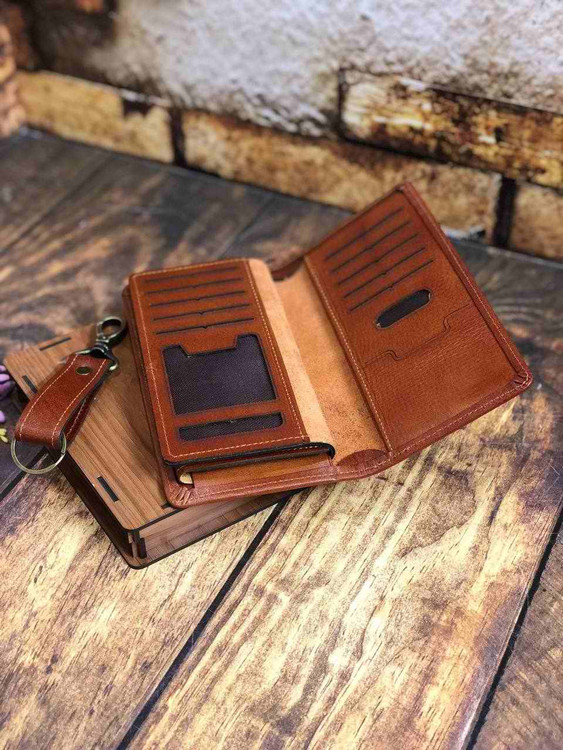 خرید ست کیف پول کتی مردانه چرم گاوی فراگاما