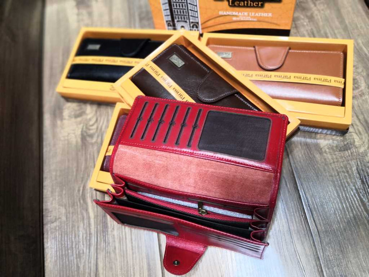 خرید کیف پول زنانه چرم گاوی پارما