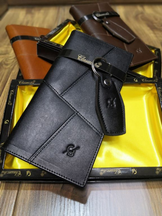 خرید کیف کتی چرم گاوی طبیعی مردانه و جاکلیدی چرم گاوی ck