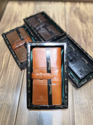 خرید کیف کتی مردانه چرم گاوی بند کشویی کرو ck