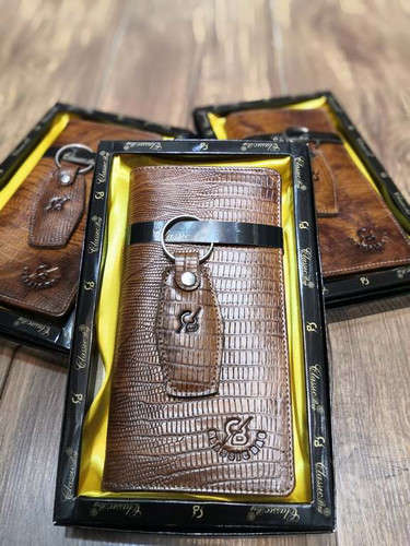 خرید کیف کتی مردانه چرم گاوی دسترنگ لزارد با جاکلیدی چرم گاوی ck