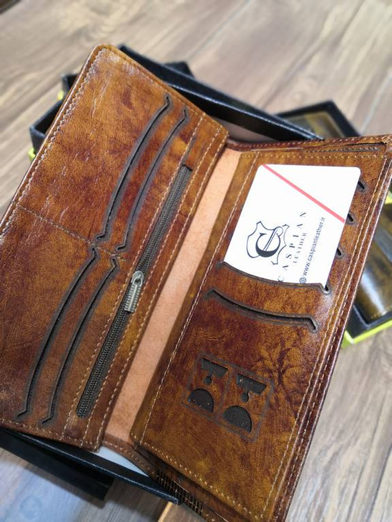 خرید کیف کتی مردانه چرم گاوی دسترنگ فندی