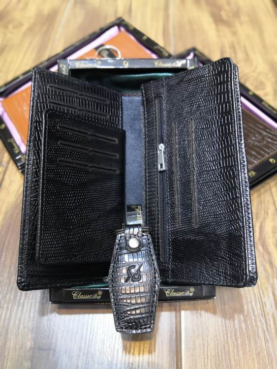 خرید کیف کتی مردانه چرم گاوی طبیعی لزارد با جاکلیدی چرم گاوی لزارد ck