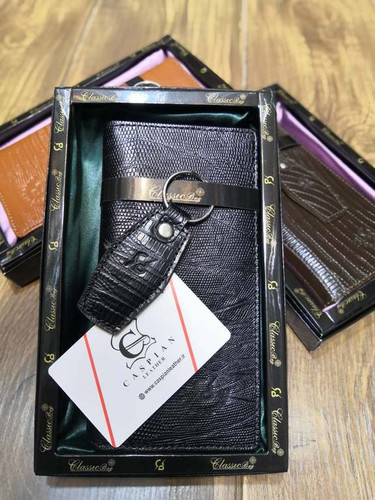 خرید کیف کتی مردانه چرم گاوی طبیعی لزارد با جاکلیدی چرم گاوی لزارد ck