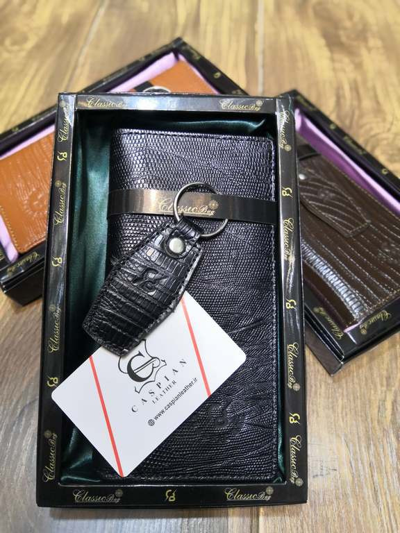 خرید کیف کتی مردانه چرم گاوی طبیعی لزارد با جاکلیدی چرم گاوی لزارد ck