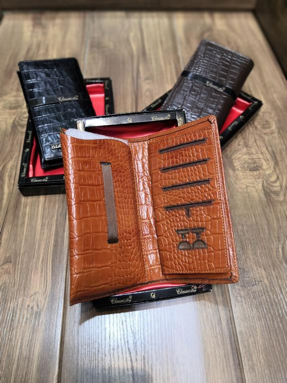 خرید کیف پول کتی چرم گاوی طبیعی کرو hermes