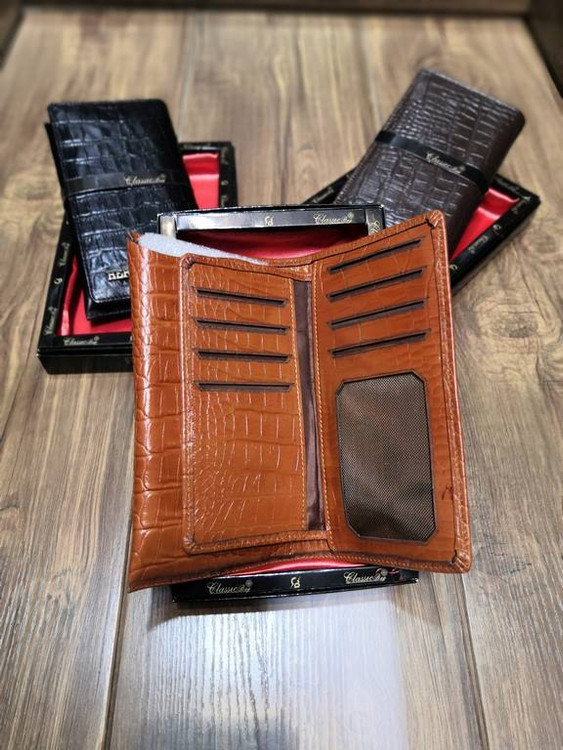 خرید کیف پول کتی چرم گاوی طبیعی کرو hermes