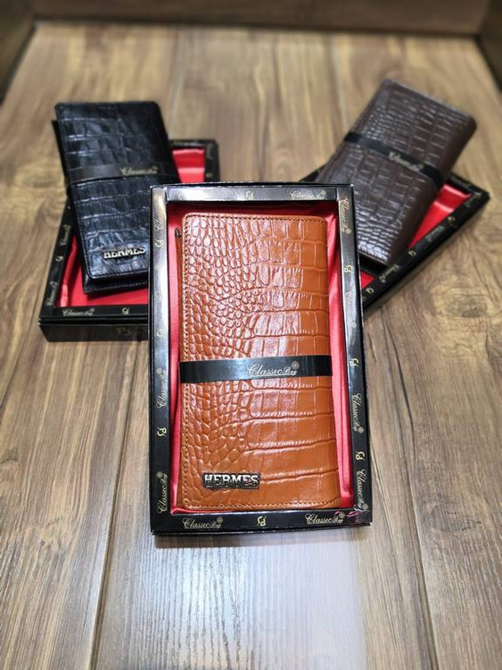 خرید کیف پول کتی چرم گاوی طبیعی کرو hermes