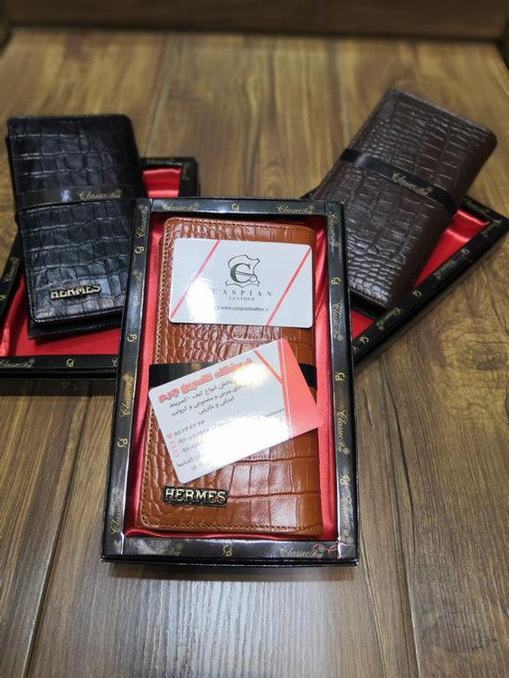 خرید کیف پول کتی چرم گاوی طبیعی کرو hermes