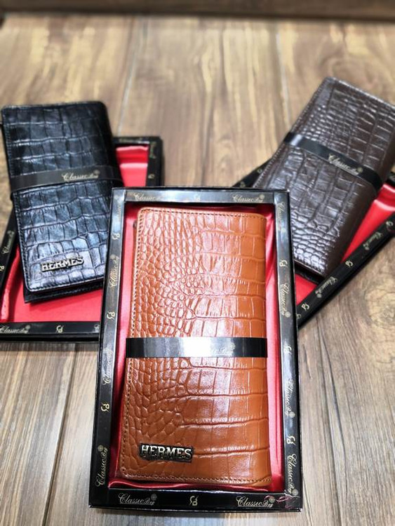 خرید کیف پول کتی چرم گاوی طبیعی کرو hermes