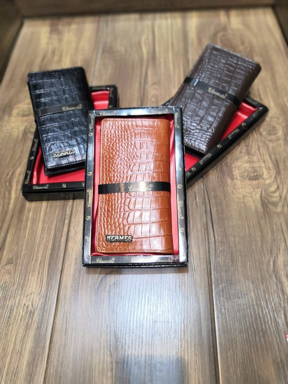 خرید کیف پول کتی چرم گاوی طبیعی کرو hermes