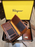 خرید ست چرم گاوی کیف پول مردانه 3تیکه فراگاما