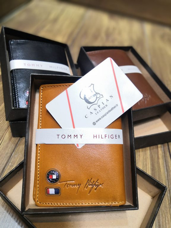 خرید کیف پول جیبی چرم گاوی طبیعی برند تامی