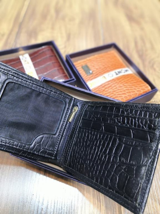 خرید کیف پول جیبی چرم گاوی طبیعی کرو برند مونت بلانک