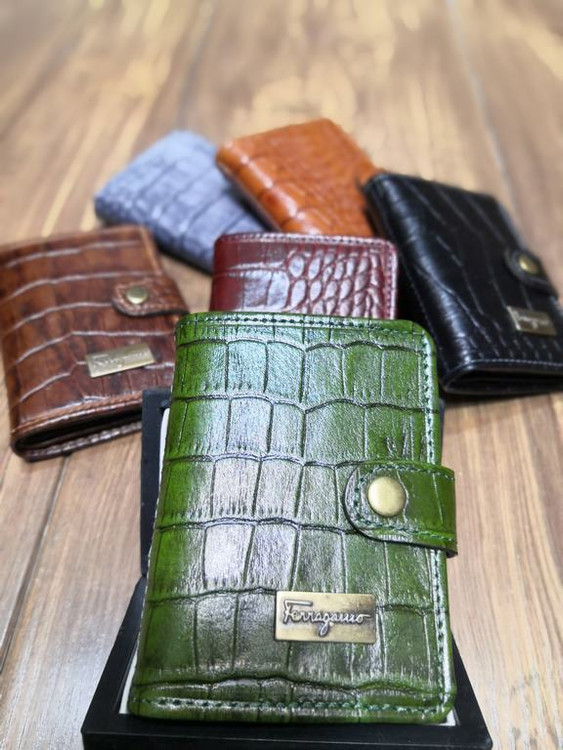 خرید جاکارتی چرم گاوی طبیعی کرو بندار رنگی