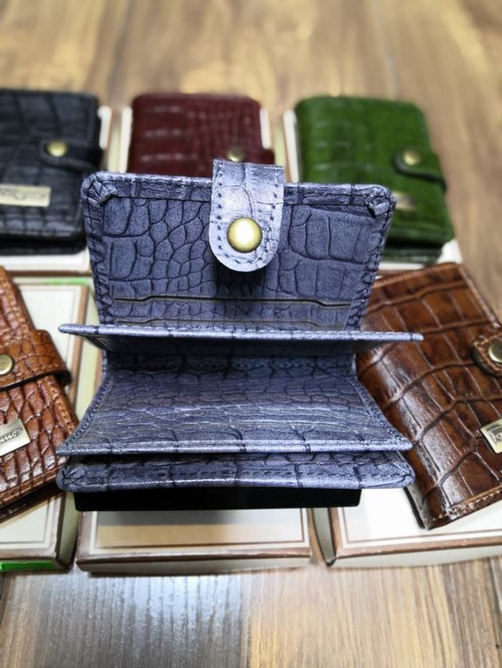 خرید جاکارتی چرم گاوی طبیعی کرو بندار رنگی