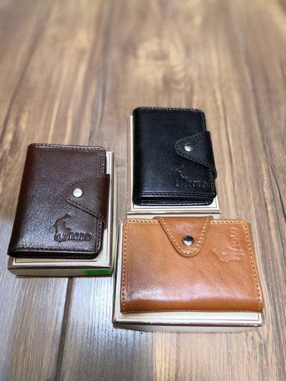 خرید جاکارتی چرم گاوی طبیعی دکمه دار لپی برند polo