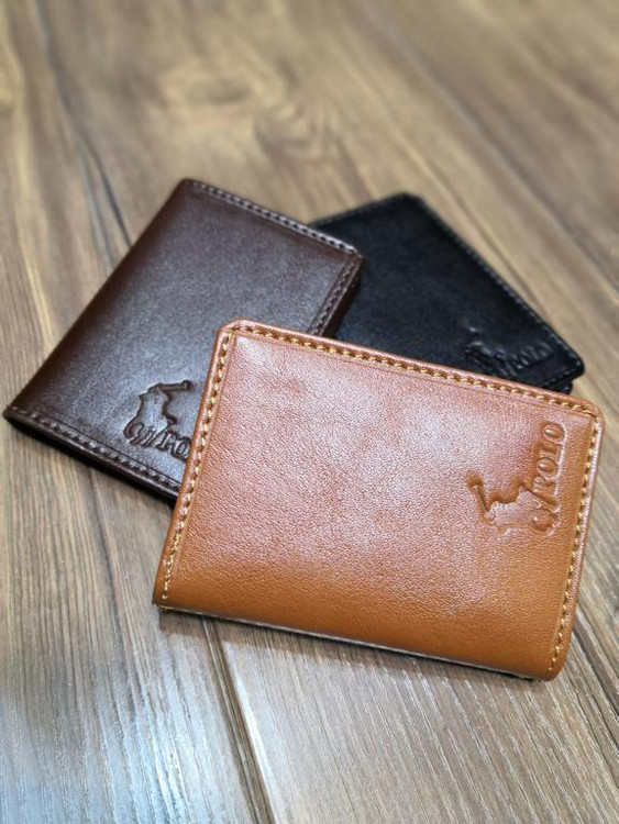 خرید جاکارتی چرم گاوی طبیعی دو البوم ساده برند polo