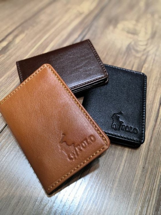 خرید جاکارتی چرم گاوی طبیعی دو البوم ساده برند polo