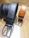 خرید کمربند چرم گاوی مردانه 3.5 سانت قلاب استیل زبانه دار