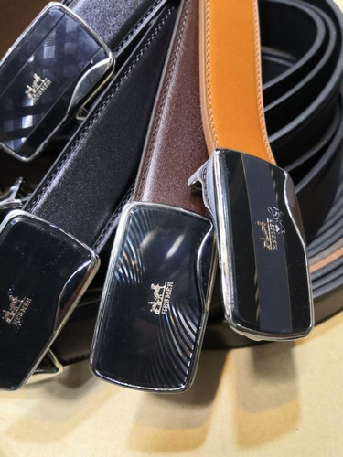 خرید کمربند چرم گاوی مردانه 3.5 سانت پلاکی کلاسیک