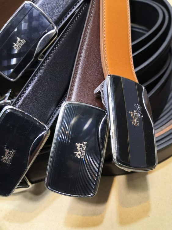 خرید کمربند چرم گاوی مردانه 3.5 سانت پلاکی کلاسیک