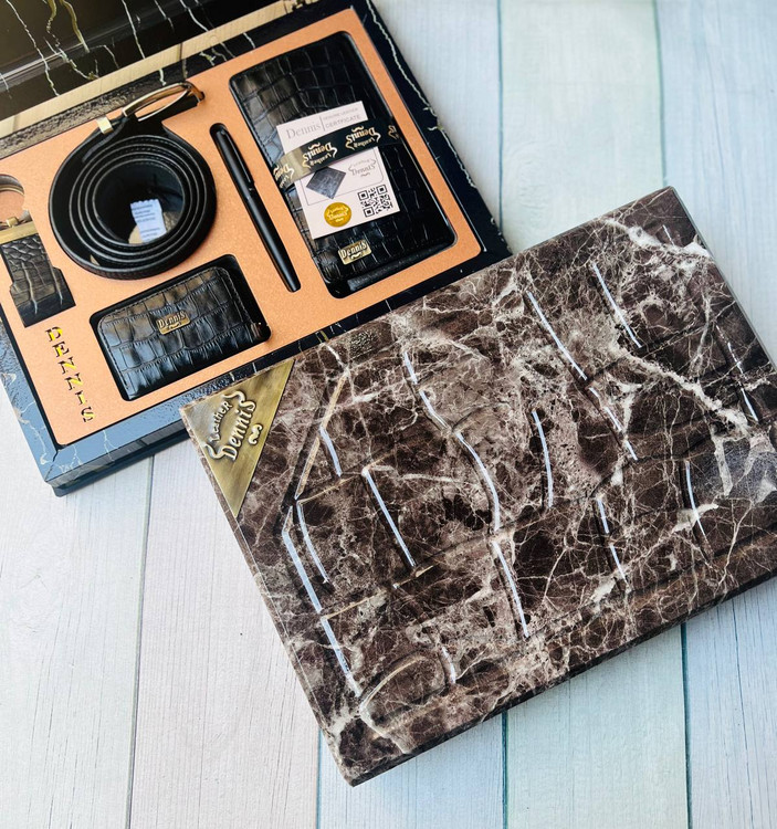 خرید ست کیف پول چرم گاوی طبیعی اصل کرو 5 تیکه برند دنیس با ضمانت نامه محصول