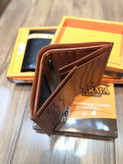 خرید کیف پول جیبی کتابی چرم گاوی طبیعی مارک فلزی پارما