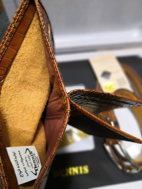 خرید ست کیف پول جیبی مردانه دو تیکه چرم گاوری طبیعی کرو دنیس