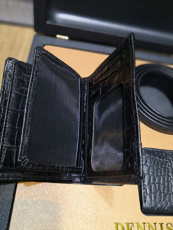 خرید ست کیف پول چرم گاوی طبیعی کرو  3تیکه نیم کتی دنیس