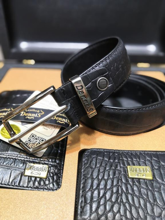 خرید ست کیف پول چرم گاوی طبیعی کرو 3تیکه نیم کتی دنیس