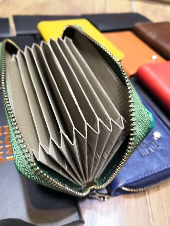 خرید جاکارتی دورزیپ فلزی چرم گاوی طبیعی رنگی مونت