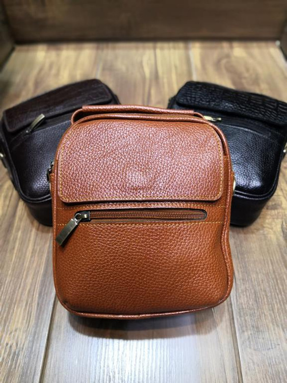 خرید کیف دوشی چرم گاوی طبیعی متوسط