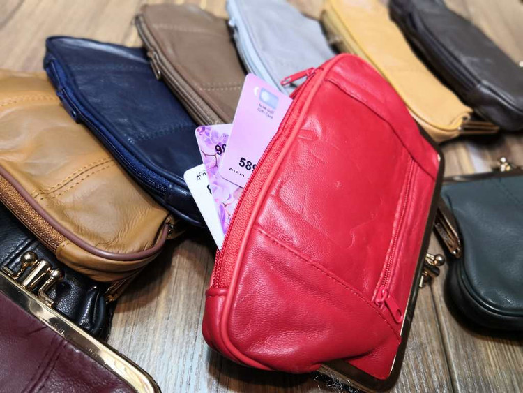 خرید کیف پول دهنه دار استیل چرم طبیعی رنگی زیر زیپی بزرگ