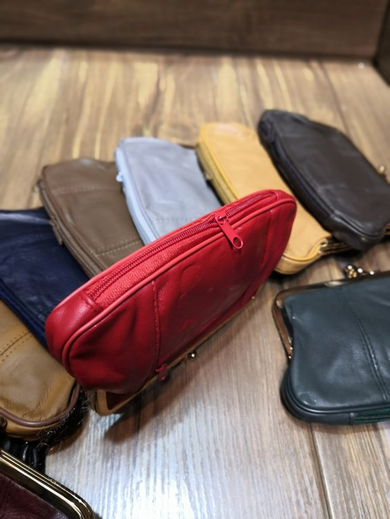 خرید کیف پول دهنه دار استیل چرم طبیعی رنگی زیر زیپی بزرگ