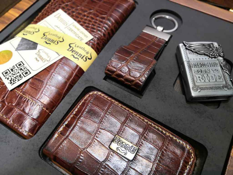 خرید ست چرم کیف پول مردانه 4تیکه هدیه دنیس